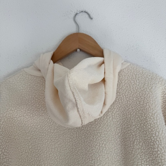 Madewell Resourced Fleece Bubble Sleeve Sherpa Hooded Sweatshirt XS - Picture 12 of 12